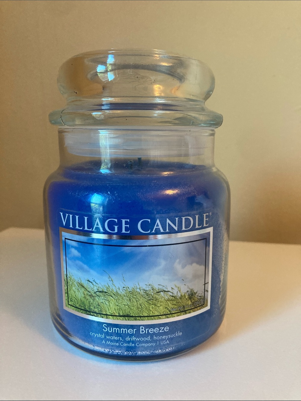 Village Candle Summer Breeze Blue Jar Candle